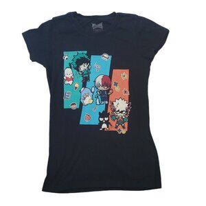 My Hero Academia X Hello kitty & friends Adult black XS tee short sleeve